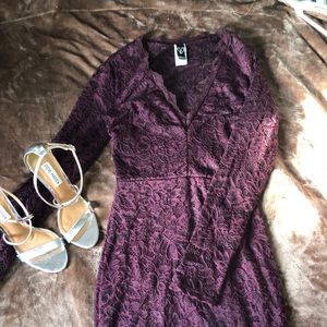 Maroon Lace Dress